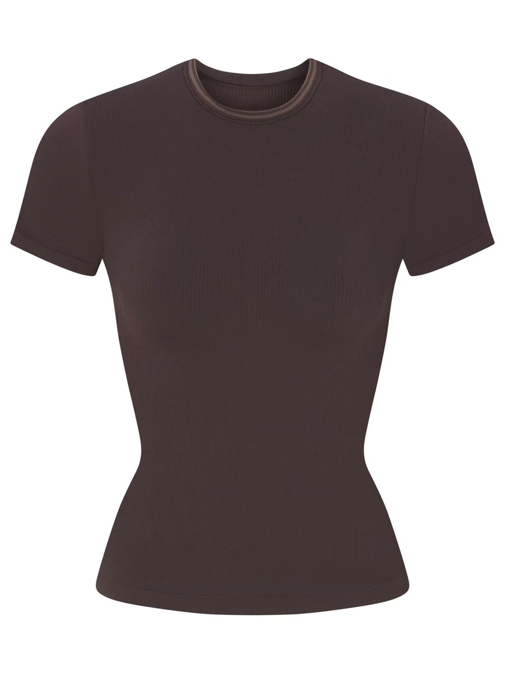 Nikeskims Ribbed Seamless Baby Tee Top, Size M - Phoenix/truffle (brown)